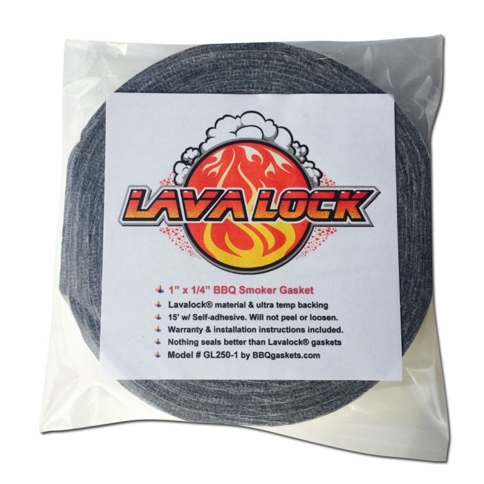 Lavalock® 1 x 1/4 Grey Gasket High Temp BBQ Smoker Grill Self Stick 15 ft